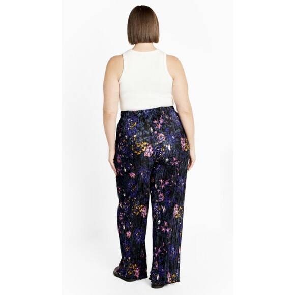 City Chic Women’s Plus Size L (20) Kira Print Pant In Etched Floral Black - Picture 2 of 12